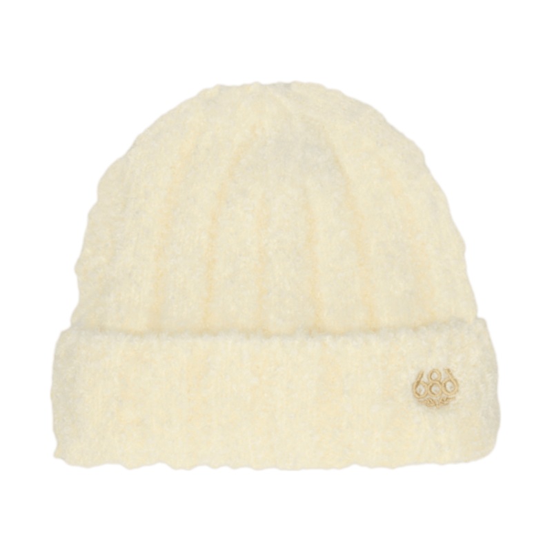 686 W Fuzzy Beanie WHITE O/S