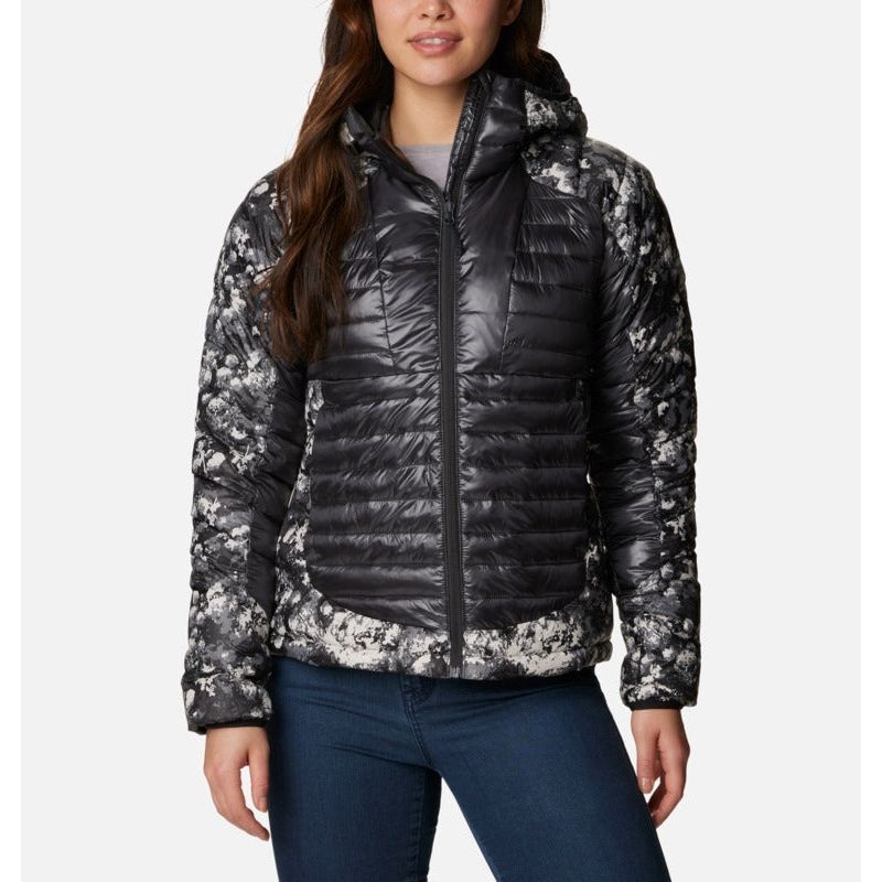 Columbia W Labyrinth Loop HoodedJacket Shark/Black Iceblooms Print XS