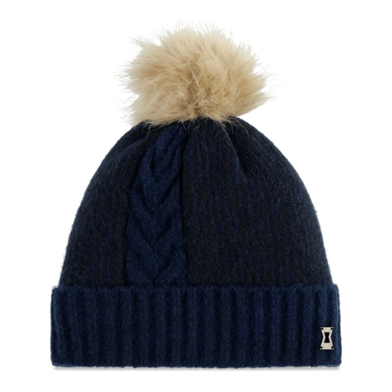 Spyder Plait Pom Hat True Navy OS