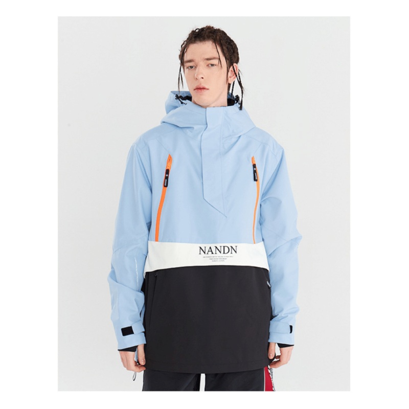 NANDN Insulated Colorblock Hood Jacket - Men's Army Green S