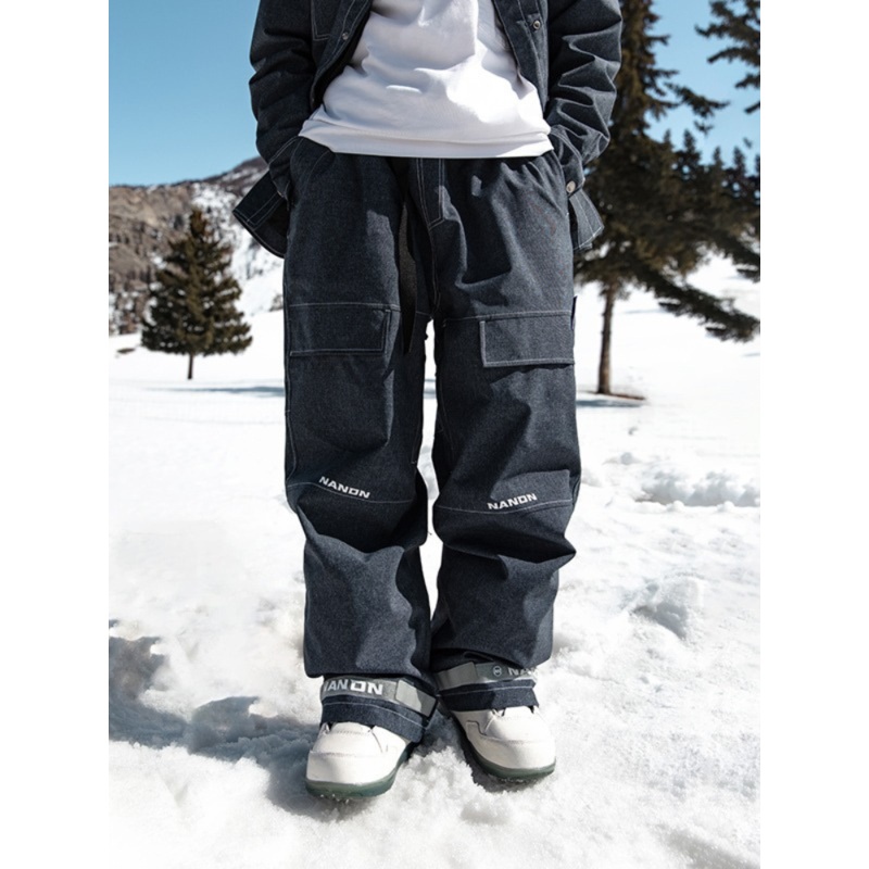 NANDN Jeans Baggy Style Snow Pants - Men's Blue S