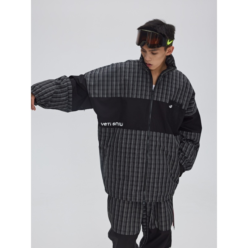 Yetisnow Chequered Black Jacket - Men's Black S