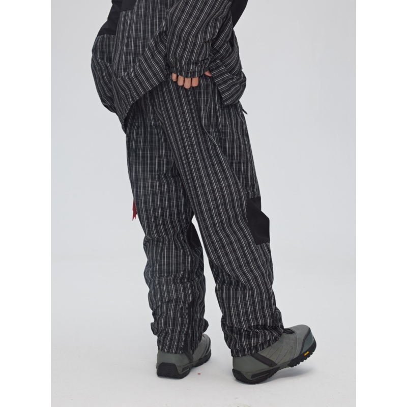 Yetisnow Chequered Black Pants - Men's Black S