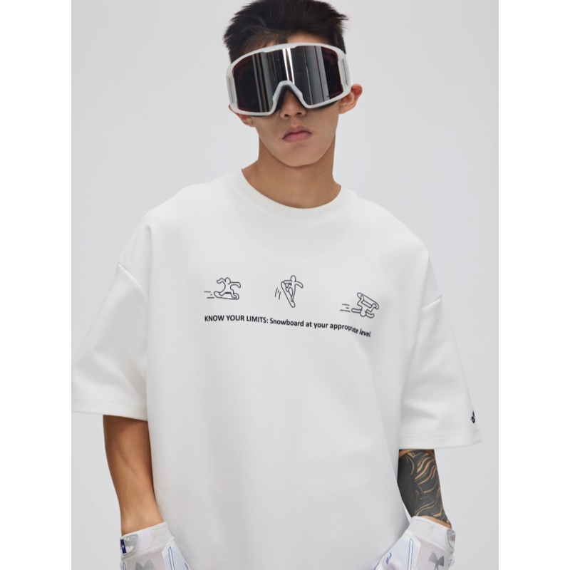 Yetisnow Oversize Snowboard Pattern Tshirt - Men's Black S