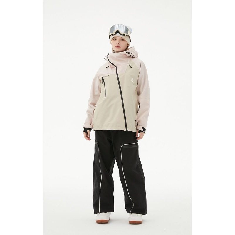 RandomPow Freestyle Light Pink & Khaki RECCO Insulated Jacket - Women's Khaki S