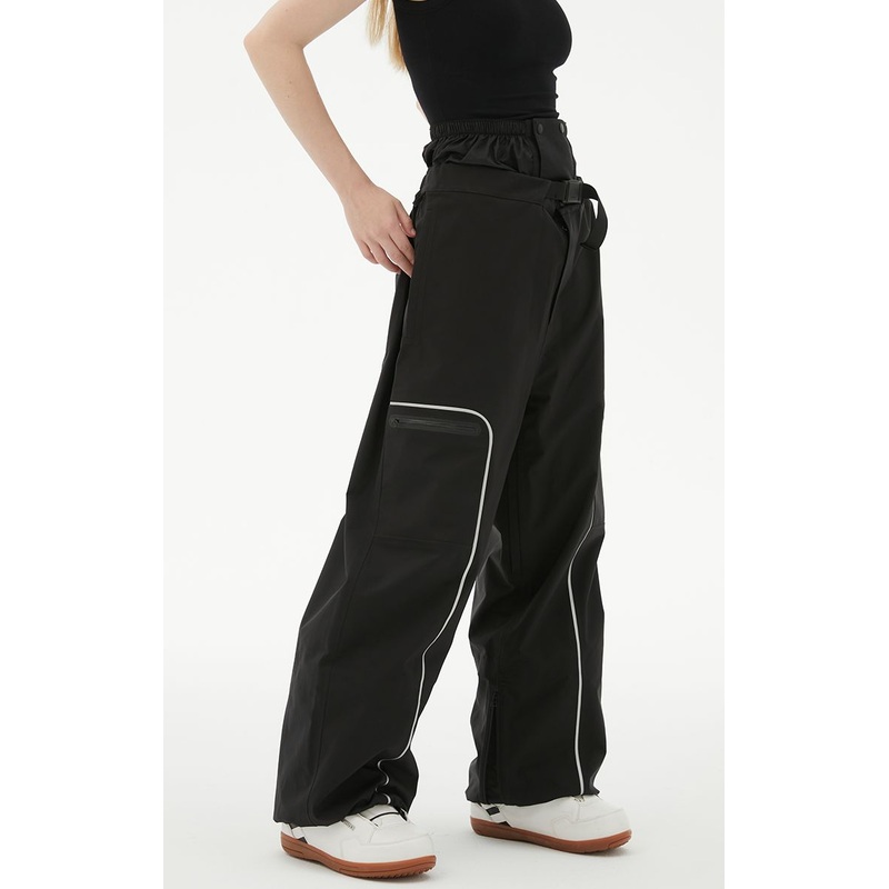 RandomPow Freestyle Reflective Guard Snow Pants - Unisex Black S
