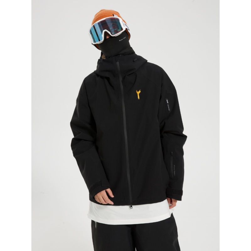 Winter Ticket Freeski Oversized Shell Jacket - Unisex Black S