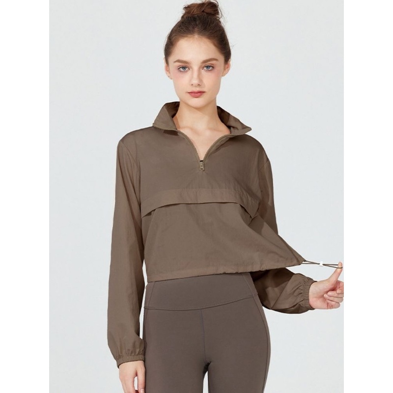 Women's Packable Sunblock Short Jacket Brown S