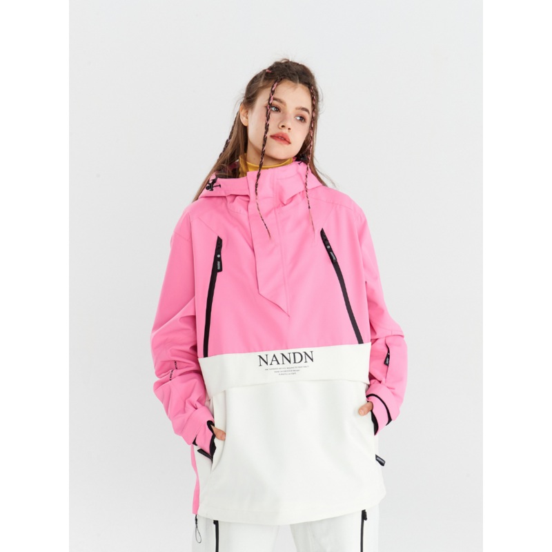 NANDN Insulated Colorblock Hood Jacket - Women's Army Green S
