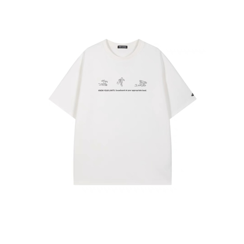 Yetisnow Oversize Snowboard Pattern Tshirt - Women's Black S