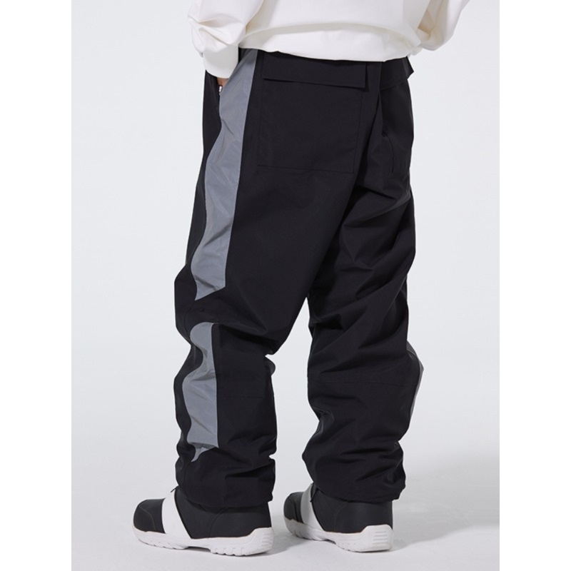 ARCTIC QUEEN Reflective Snowboard Pants - Unisex Black S