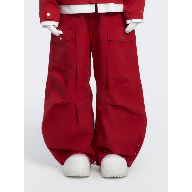 BCG Urban Street Cargo Baggy Ski Pants - Women's Red XS
