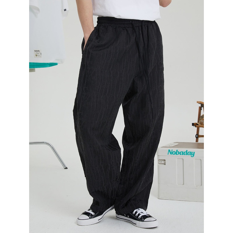 NOBADAY Unisex Black Tencel Wide Leg Pants S