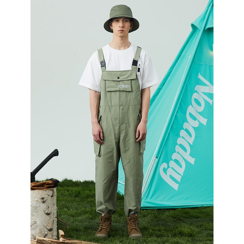 Nobaday Unisex Cargo Bib Pants Green XS