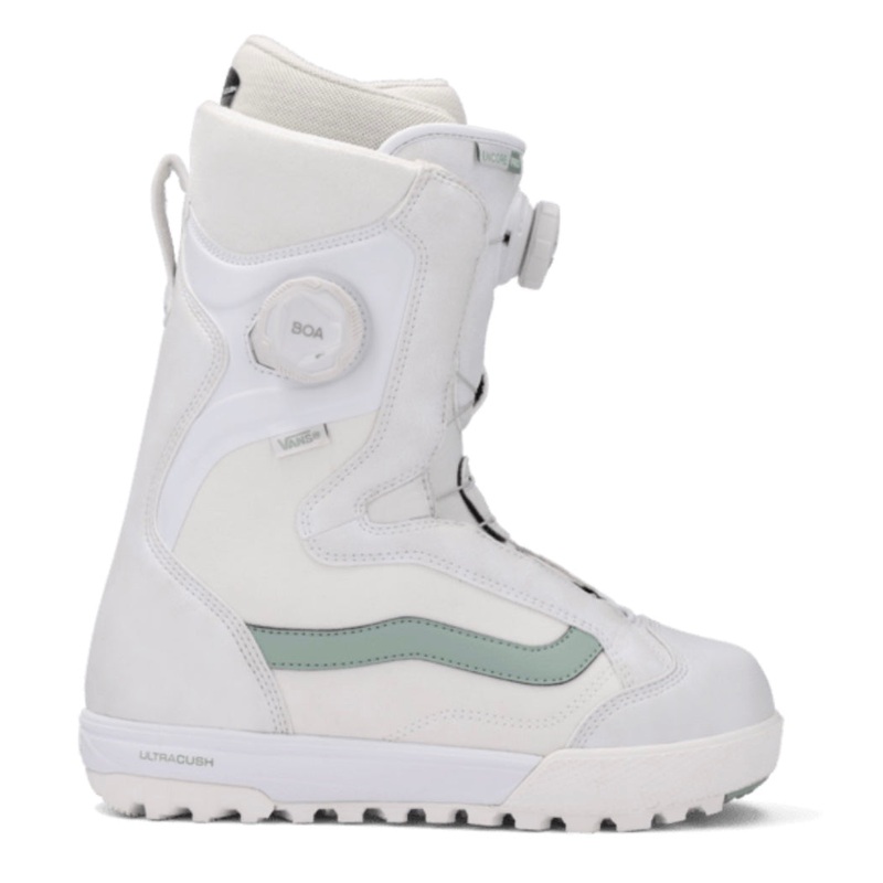 Vans Encore Pro Womens Snowboard Boot in White Gray Olive 30th Anniversary 2026 5