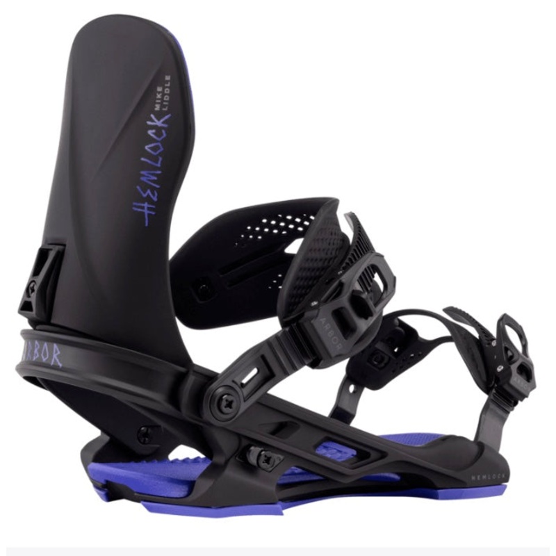 Arbor Hemlock Black and Purple Snowboard Binding 2026 S