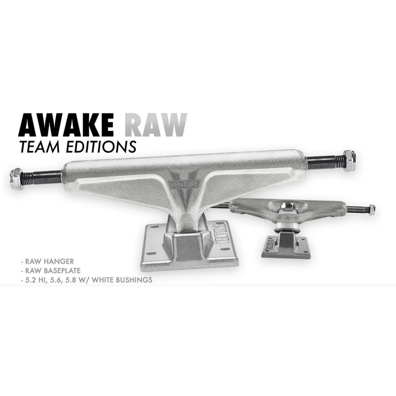 Venture Awake Raw Team Edition Skate Trucks 5.2H
