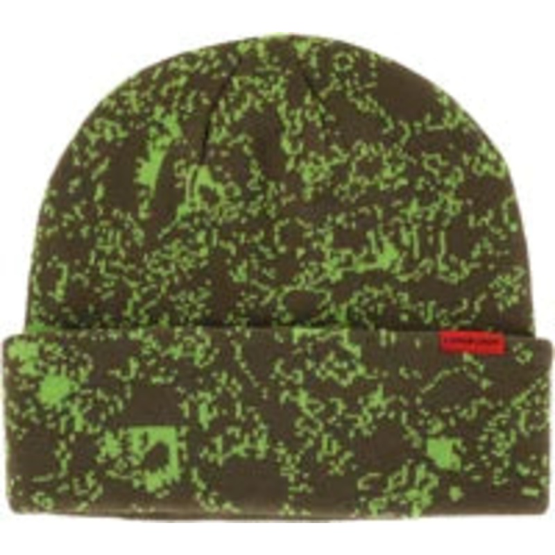 Corduroy Cell Camo Beanie Black and Black