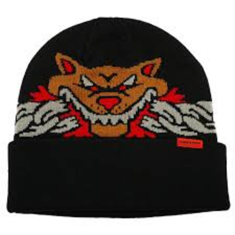 Corduroy Keep Out Beanie Black and Black