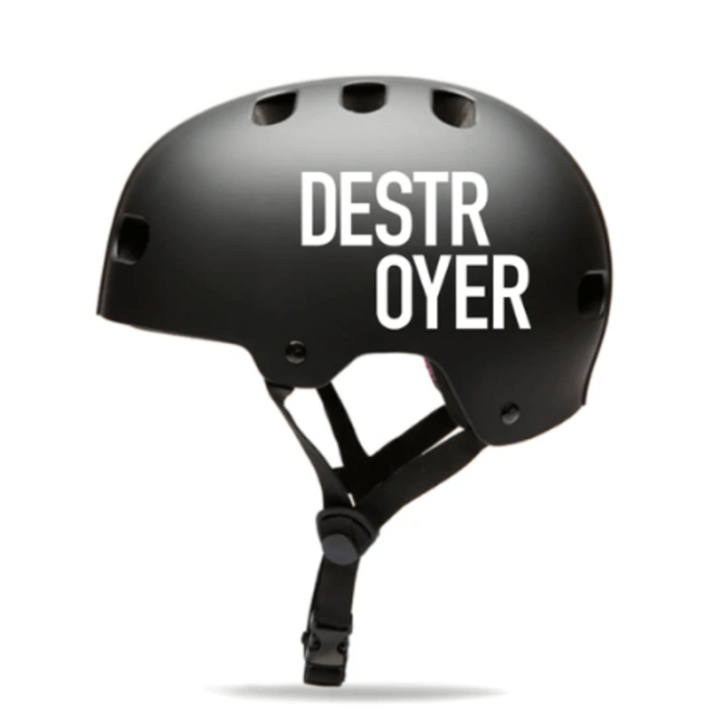 Destroyer DH1 Multi Impact Skate Helmet Black and White S/M