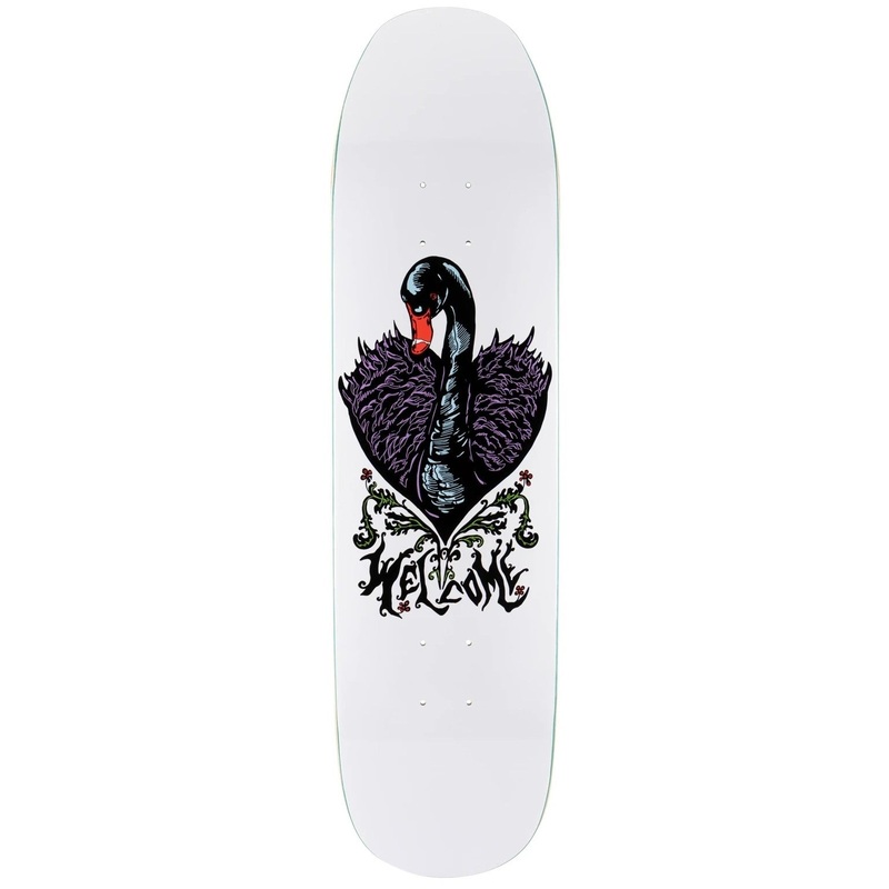 Welcome Black Swan on Son Moontrimmer Skateboard Deck in White 8.25