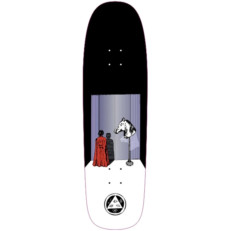 Welcome Haunted Horse on Golem Skateboard Deck in Black and White 9.25