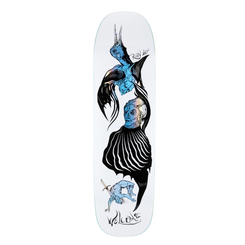 Welcome Isobel on Stonecipher Skateboard Deck in White Prism Foil 8.68