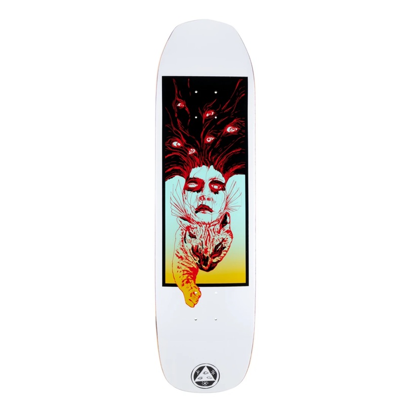 Welcome Stoker on Vimana Skateboard Deck in White 8.25