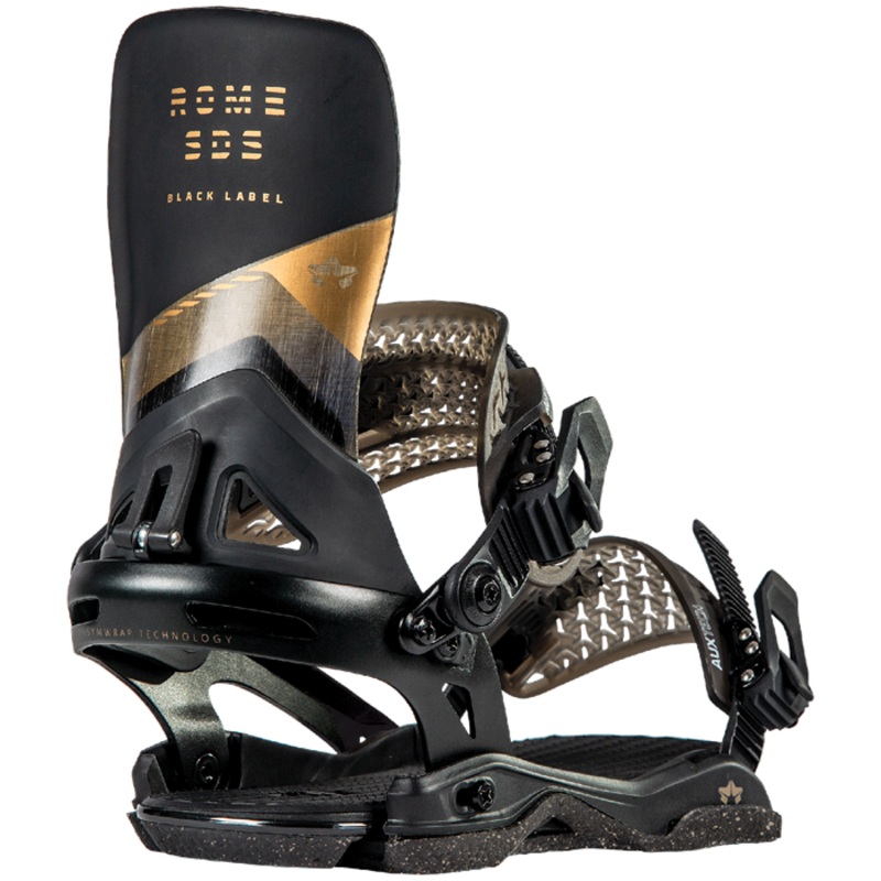 Rome Black Label Snowboard Bindings in in Black 2023 L/XL