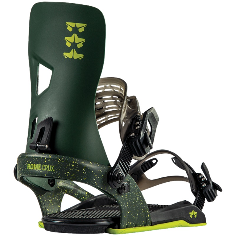 Rome Crux Snowboard Bindings in in Green 2023 L/XL