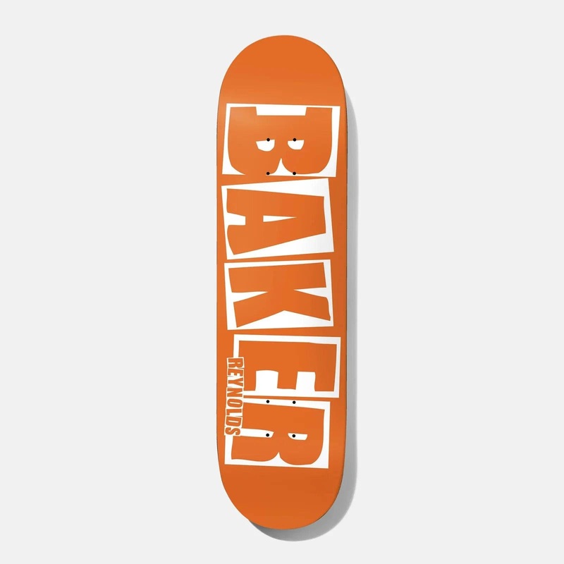 Baker Reynolds Brand Name B2 Skateboard Deck in Orange 8.38