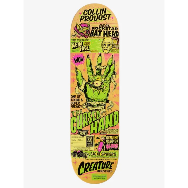 Creature Provost Cursed Hand Skateboard Deck in 8.47''