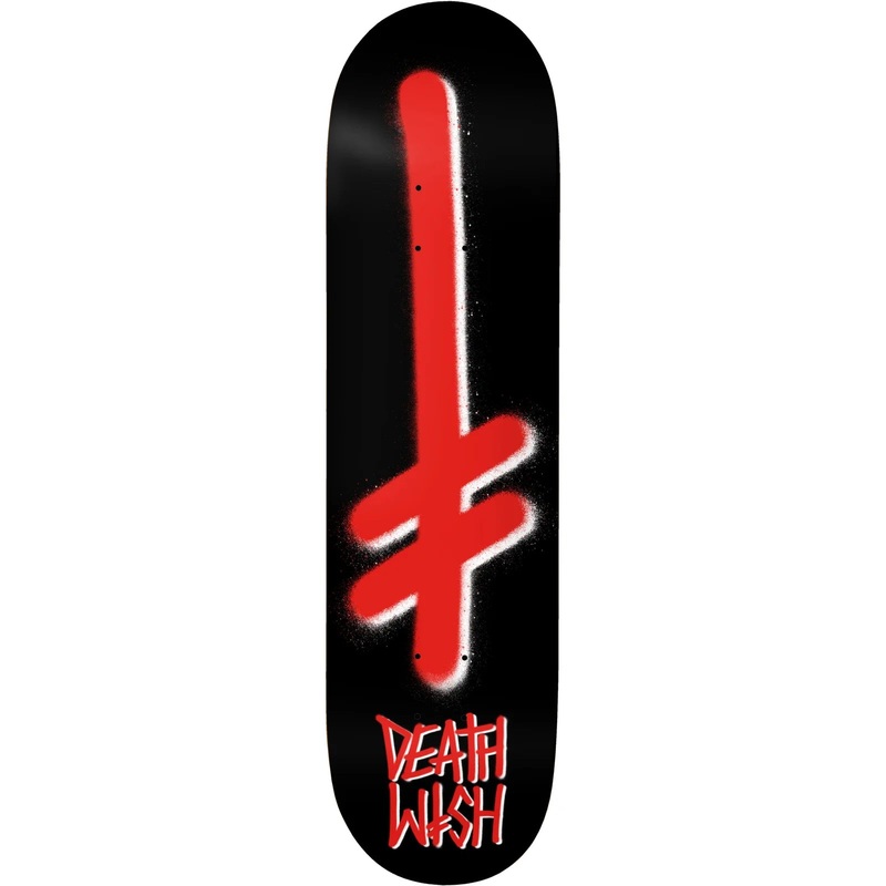 Deathwish Gang Logo Skateboard Deck in Black and Red 8.5