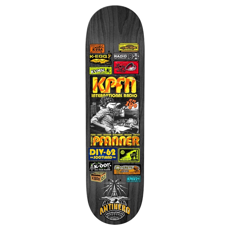 Antihero Pfanner Broadcasting Skateboard Deck 8.25