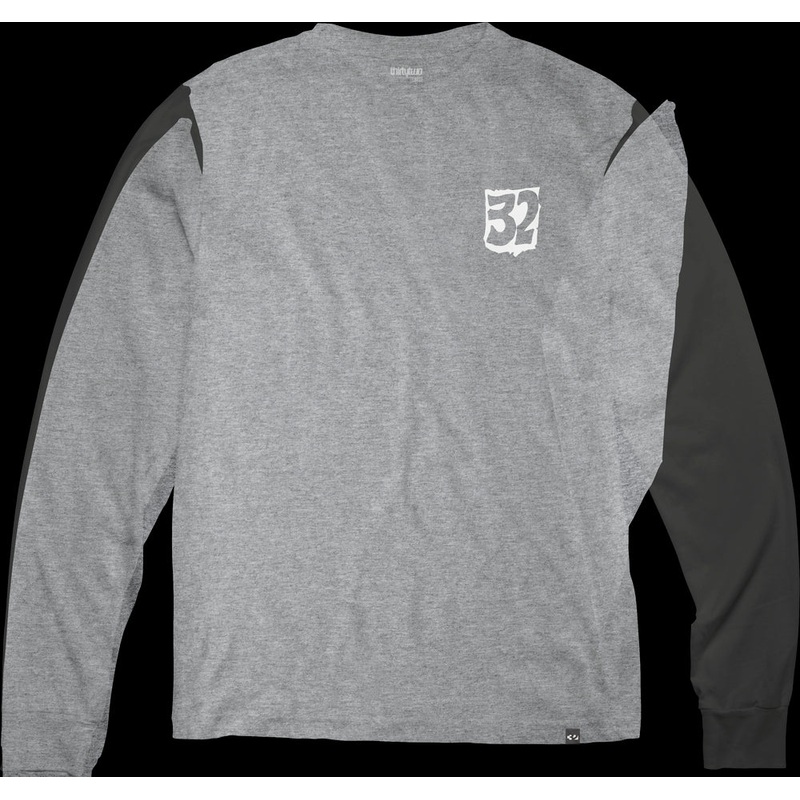 32 (Thirty Two) Bonecrusher Long Sleeve T Shirt in Grey and Heather 2024 S