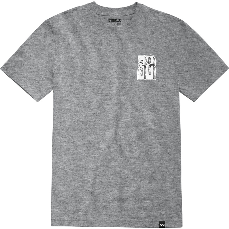32 (Thirty Two) Bonecrusher Short Sleeve T Shirt in Grey and Heather 2024 S