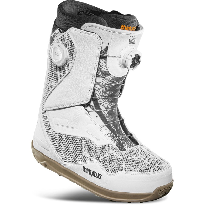 32 (Thirty Two) TM-2 (Team 2) Double Boa Phil Hansen Quick Strike Snowboard Boots in White Black and Gum 2024 5
