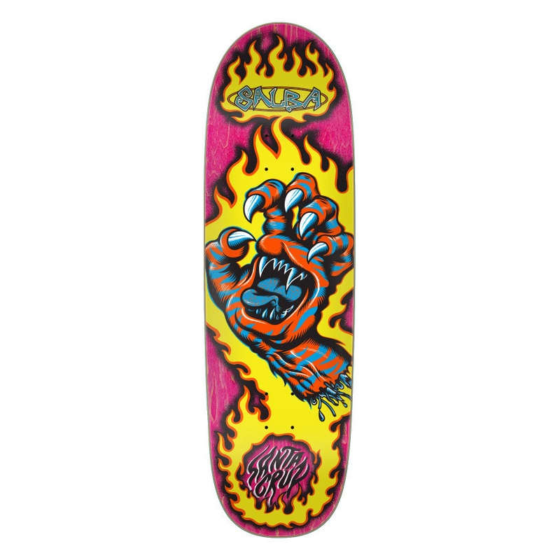 Santa Cruz Salba Tiger Hand Shaped Skate Deck 9.25''