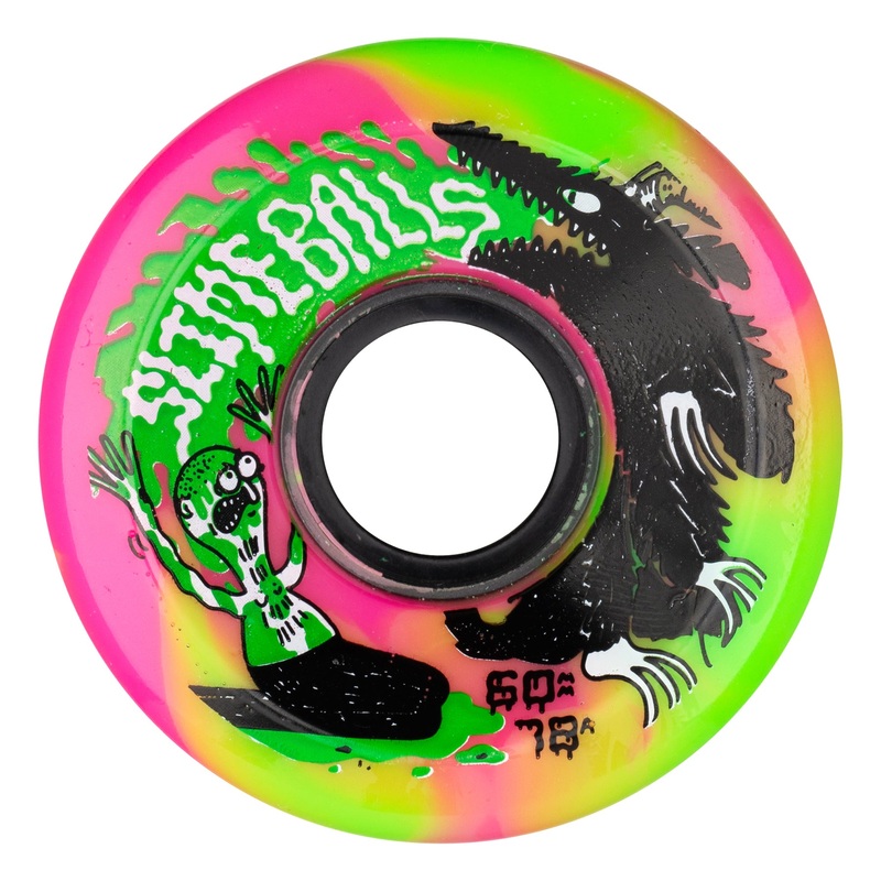 Slime Balls Jay Howell Og Slime Pink and Green Swirl Skate Wheels 60mm