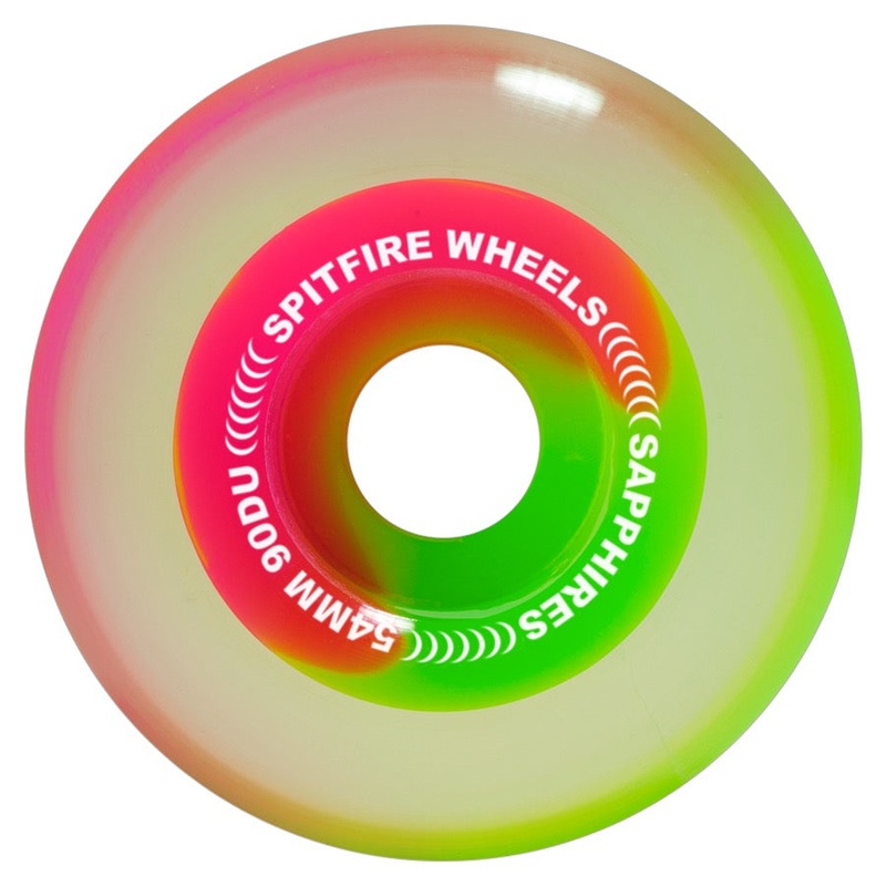 Spitfire Sapphire Neon Pink and Green Skate Wheels 54 mm