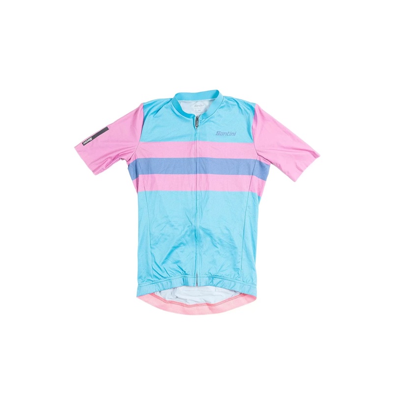 Santini Eco Sleek Bengal Short-Sleeve Jersey M Blue/Pink
