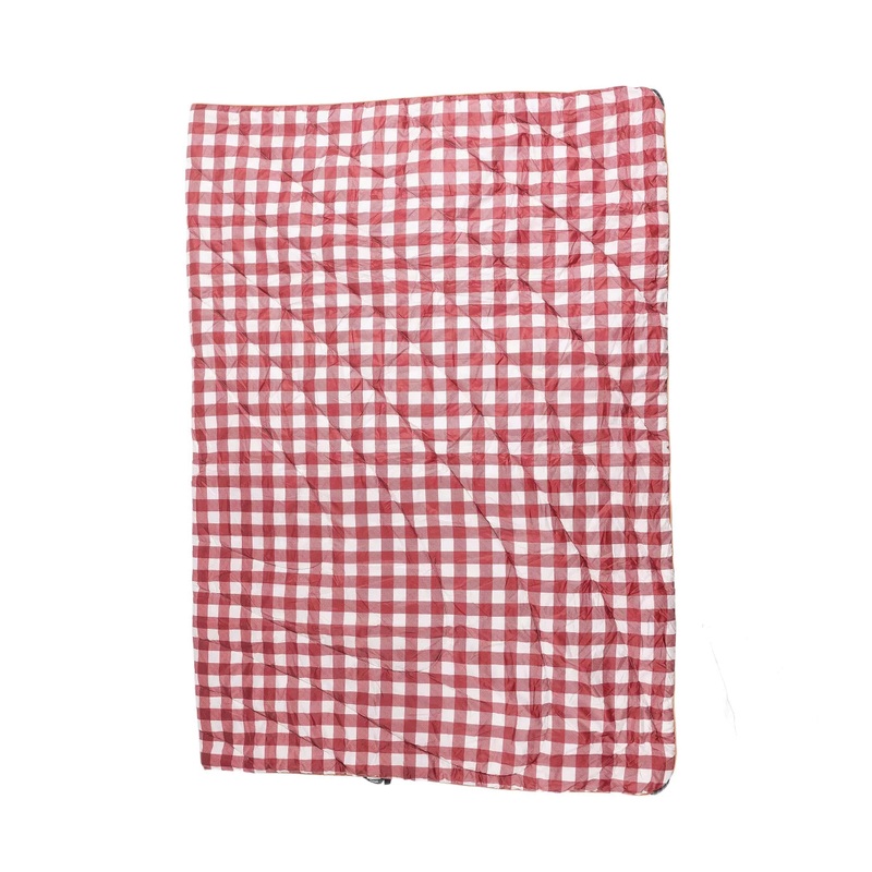 Rumpl Original Plaid Puffy Blanket 1 Person Red