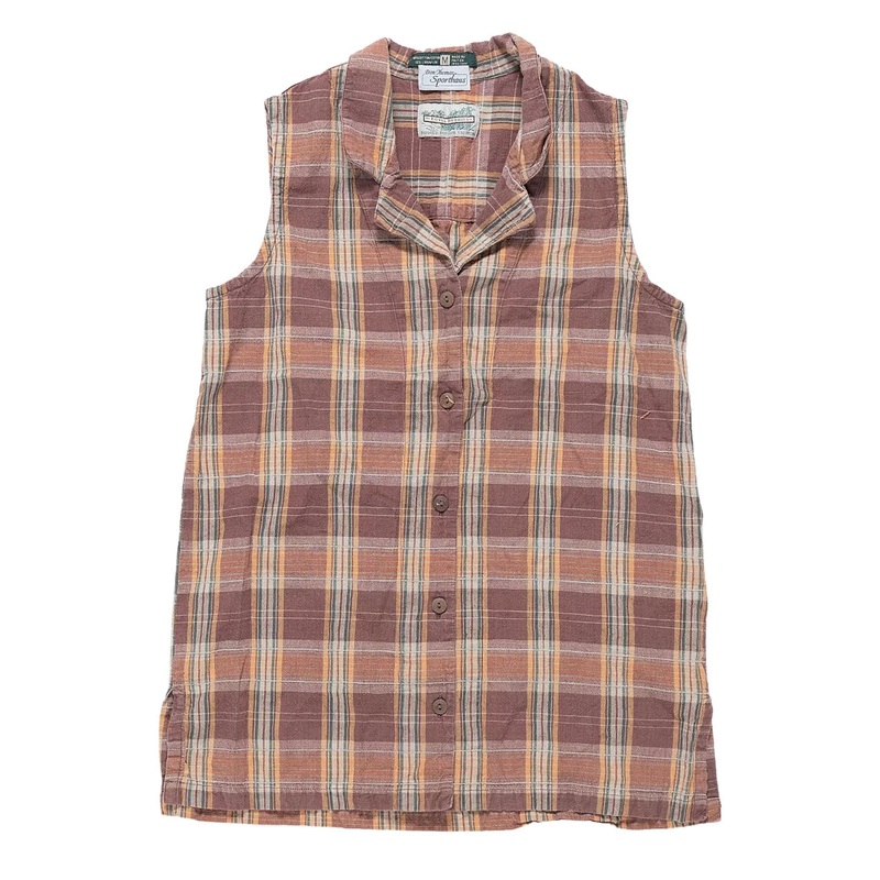 Don Thomas Sporthaus x Royal Robbins Button-Up Sleeveless Shirt - Women's M Red Plaid