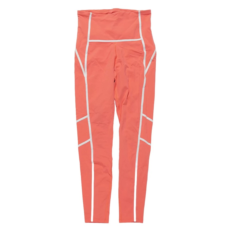 Reebok Lux High-Waisted Colorblock Leggings - Women's S Coral