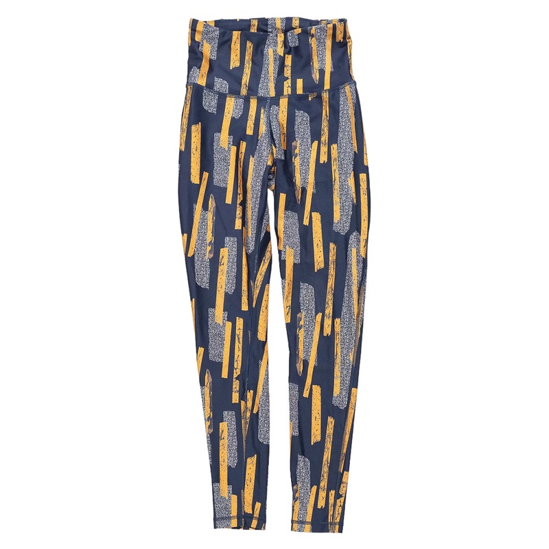 Reebok MYT Allover Print Leggings - Women's S Blue/Yellow