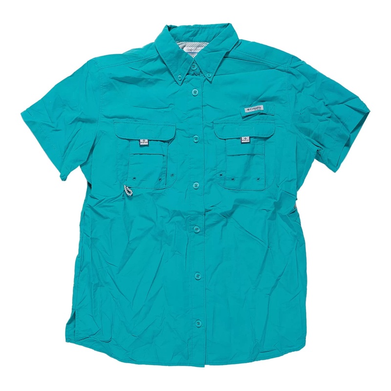 Columbia PFG Bahama II Short Sleeve Shirt S Teal