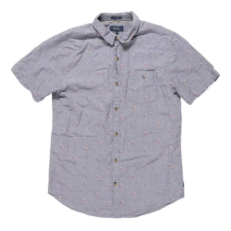Roark Trinity Knot S/S Woven Shirt - Men's L Gray
