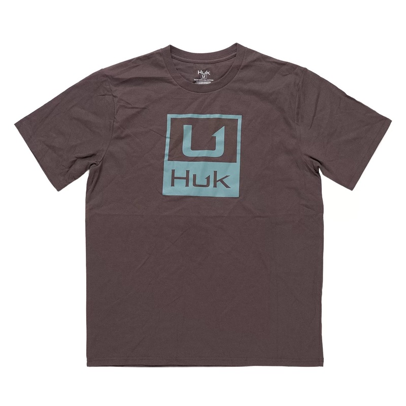Huk Stacked Logo Tee - Men's M Pluff Mud