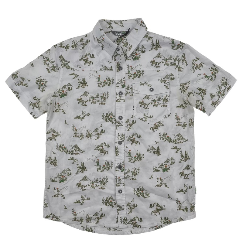 Stio Curtis Camp Shirt SS - Men's S White/Multi