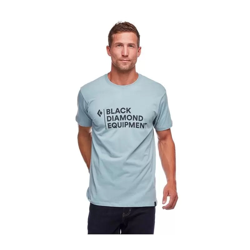 Black Diamond Stacked Logo Ss Tee - Men's XL Blue Ash